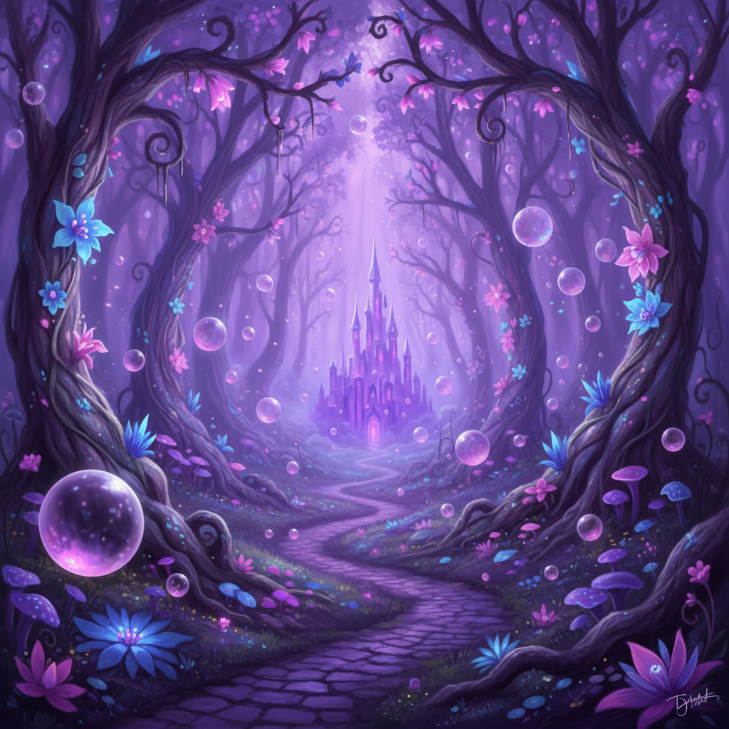 Purple Whimsical Scene